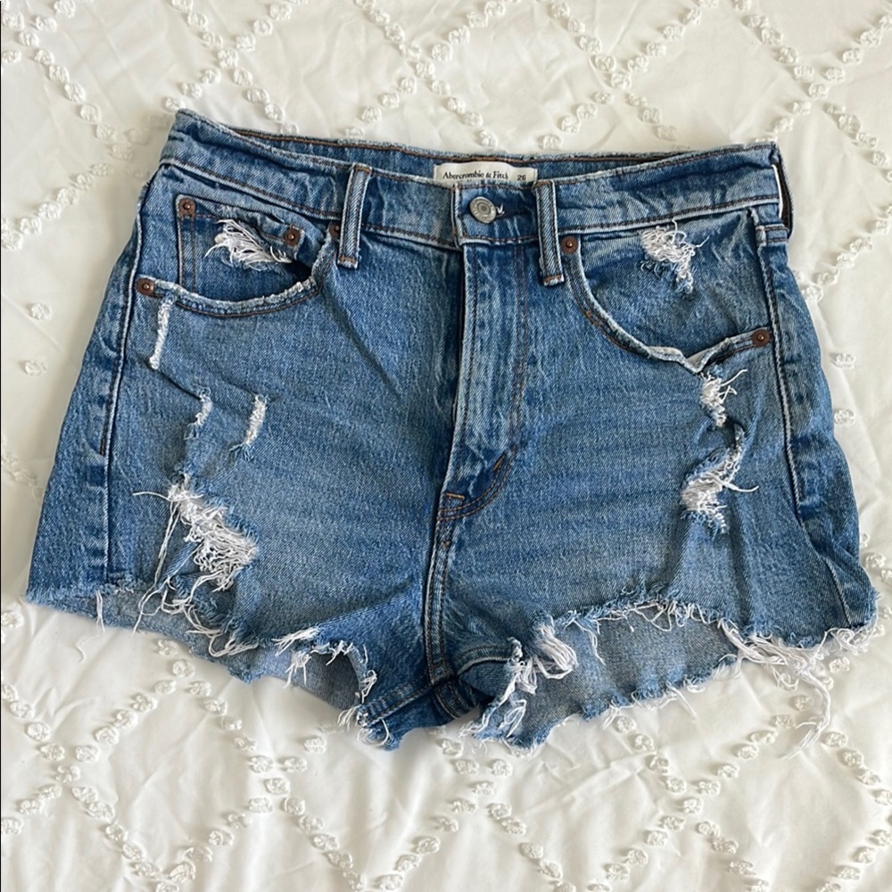 Abercrombie & Fitch Mom Short High Rise Denim Shorts